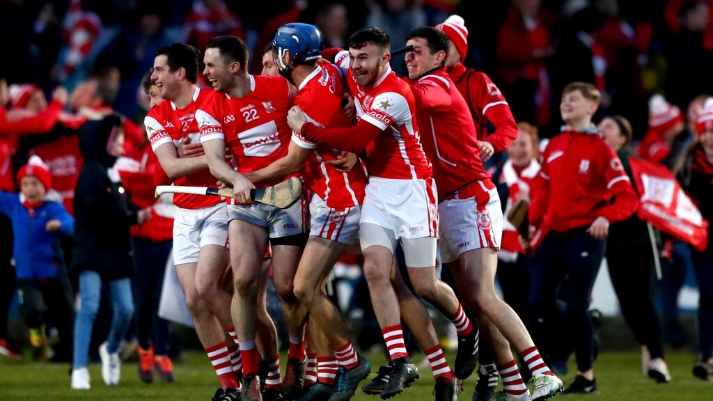 Cuala players celebrate their  All-Ireland club hurling final win. The report says: “It is imperative  the Association creates separate and distinct playing seasons for intercounty and club championships.” Photograph: James Crombie/Inpho