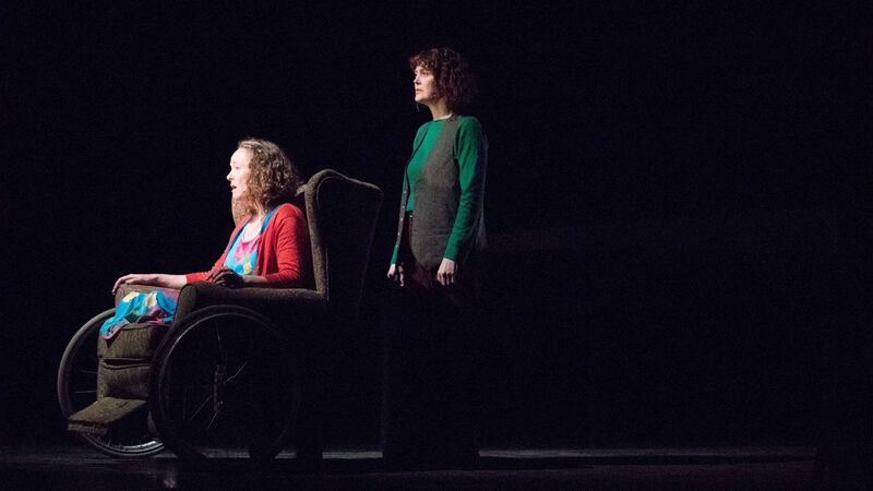 Penny Layden and Simone Kirby in Cleft, a dark, powerful story of a family on the edge, in all sorts of ways. Photograph: Eamon Ward