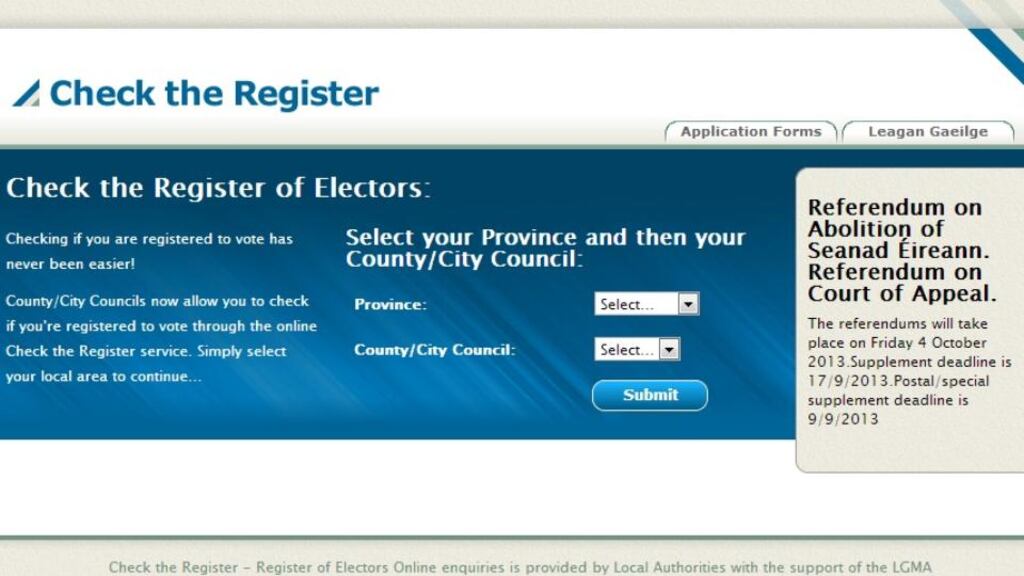 The deadline for postal vote and special vote is this Monday. Photograph: Check the Register website