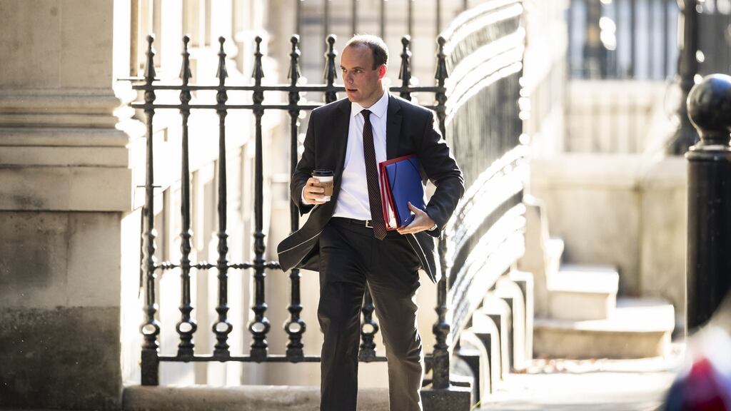 Brexit secretary Dominic Raab arrives at Downing Street on Thursdsay for a special cabinet meeting. (Photo by Dan Kitwood/Getty Images)