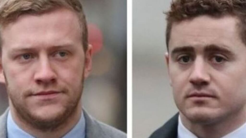 Stuart Olding (left) and Paddy Jackson are charged with rape. Photographs: Niall Carson/PA