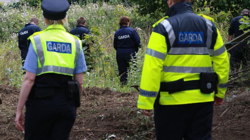 Trevor Deely investigation: Members of An Garda Siochana search a site in Chapelizod. Photograph: Nick Bradshaw