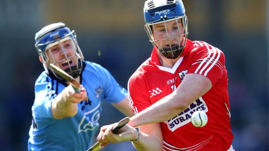 Dublin’s Paul Ryan attempts to hook Conor Lehane of Cork during the Allianz Hurling League Division 1 semi-final at Nowlan Park. Photo: Cathal Noonan/Inpho
