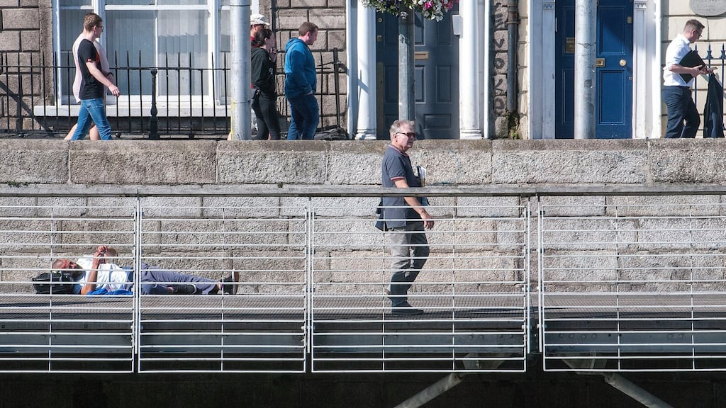 A general view of the boardwalk on the river Liffey. Photograph: Dave Meehan/The Irish Times