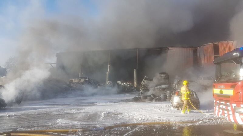 Dublin Fire Brigade photograph showing the St Margarets fire
