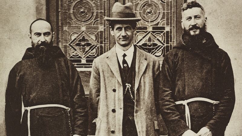 Terence James MacSwiney with two friars in October 1920. Photograph: De Agostini via Getty Images