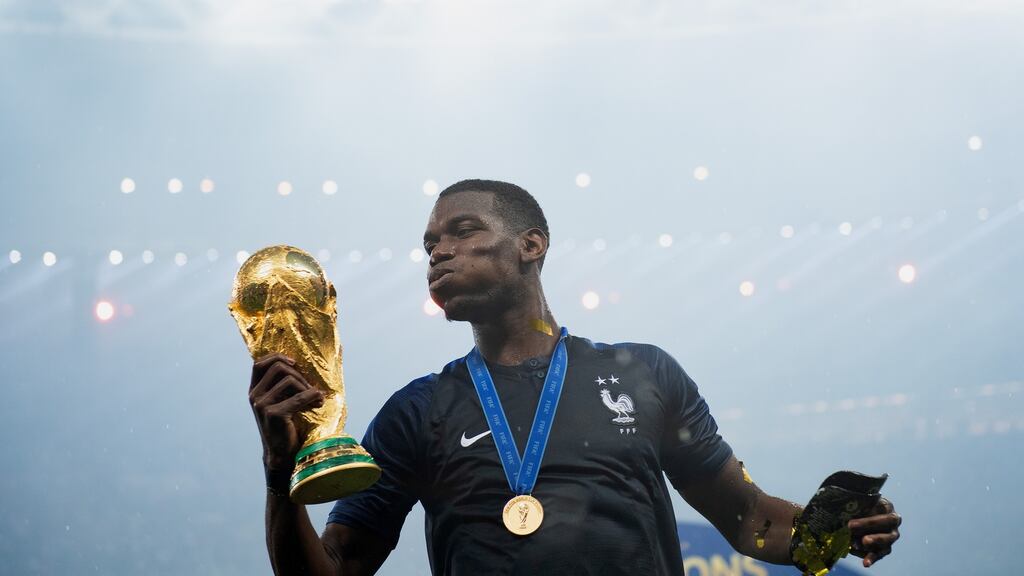 Graeme Souness’s fixation with World Cup winner Paul Pogba continues. Photograph: Matthias Hangst/Getty