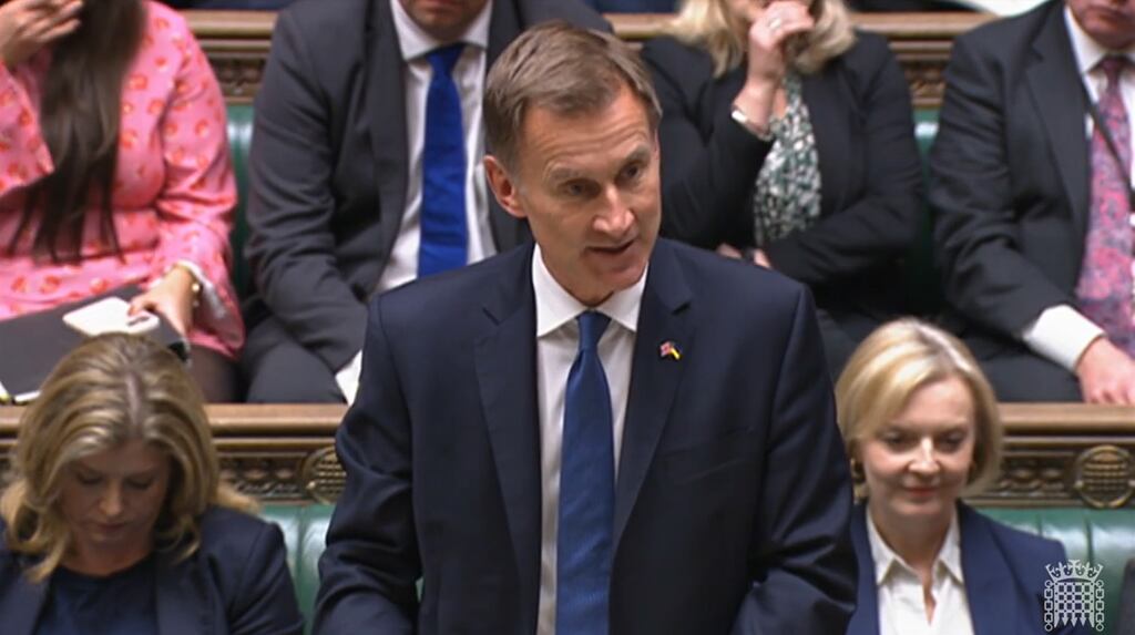 Britain's new chancellor of the exchequer Jeremy Hunt reversed unfunded tax cuts to calm markets. Photograph: PA