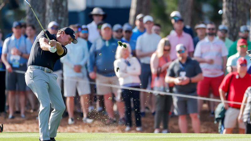 Phil Mickelson in action during the first round of the postponed Players Championship. Photograph: Erik S Lesser/EPA