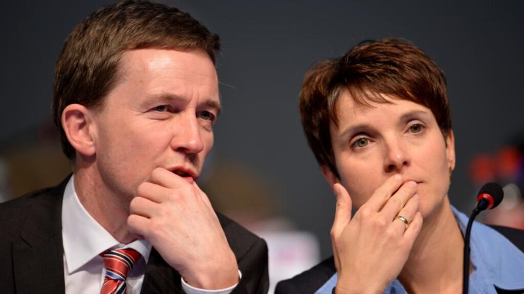 AfD leader Bernd Lucke and co-spokeswoman Frauke Petry. Photograph: Thomas Lohnes/Getty