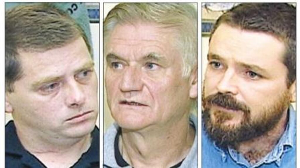 From left, Mr Martin McCauley, Mr James Monaghan and Mr Niall Connolly, the so-called "Colombia Three", are expecting the judge's verdict on the charges against them to be announced shortly