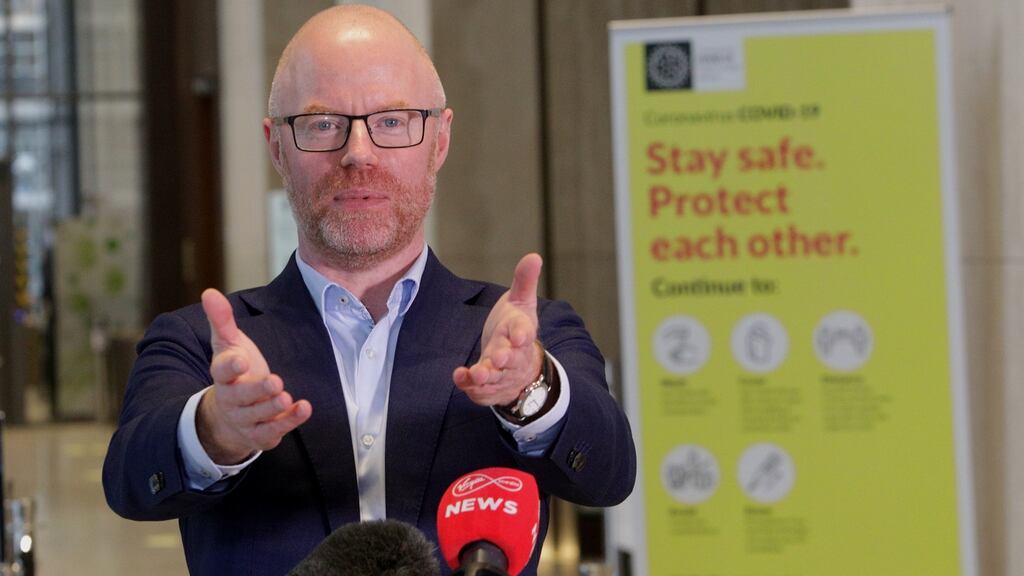 Minister for Health Stephen Donnelly said the State had received 520,000 vaccines while the forecast is to have administered some 500,000 by the end of this week. Photograph:Gareth Chaney/Collins Photos Dublin