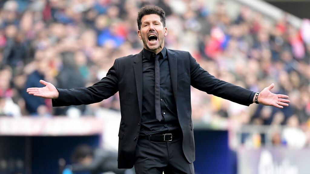 Atletico Madrid’s coach Diego Simeone: ‘I will go to the Santiago Bernabéu with the same enthusiasm as ever.’ Photograph: Javier Soriano/AFP via Getty Images