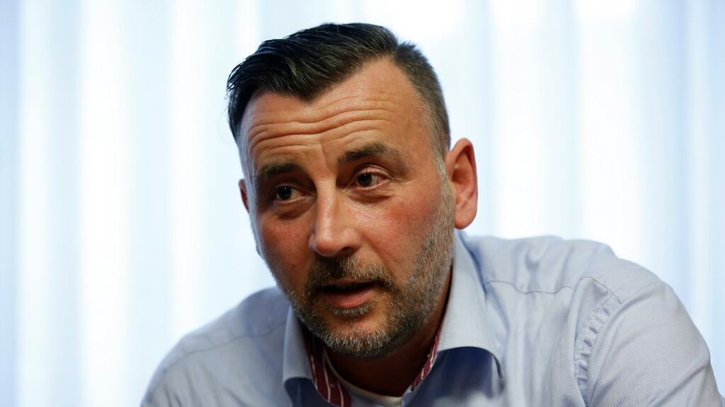 Lutz Bachmann, co-leader of anti-immigration group PEGIDA, a German abbreviation for “Patriotic Europeans against the Islamisation of the West”. Photograph: Fabrizio Bensch/Reuters