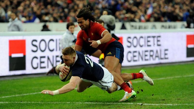 Dougie Fife scored Scotland’s only try as they were beaten 15-8 by France in their Six Nations opener at the Stade De France. (Photograph: Andrew Matthews/PA Wire)