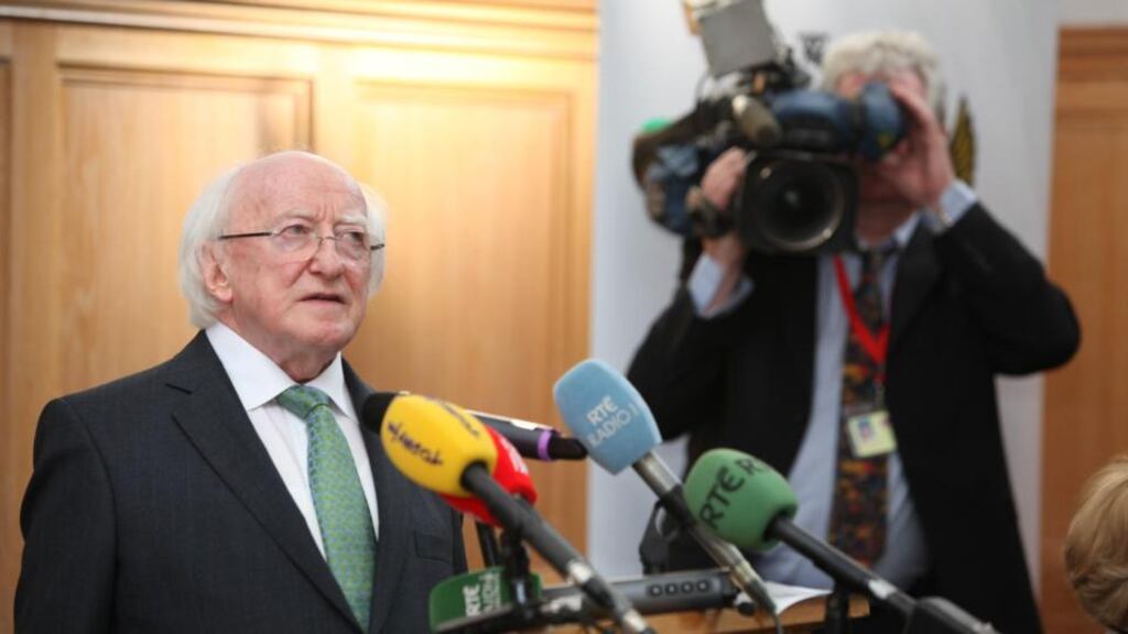 During President Michael D Higgins’s visit to Britain earlier this month, RTÉ combined its resources with those of the BBC, Sky and ITV to provide live pool coverage of the speech-laden highlights. Photograph: Johnny Bambury/Fennell Photography