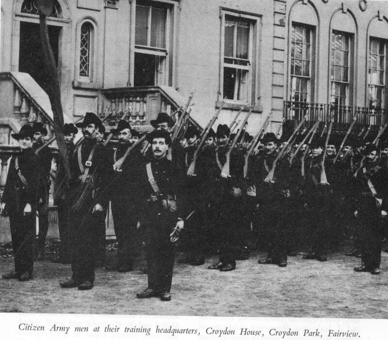 Irish Citizen Army members at Croydon House. Photograph: Defence Forces Military Archives