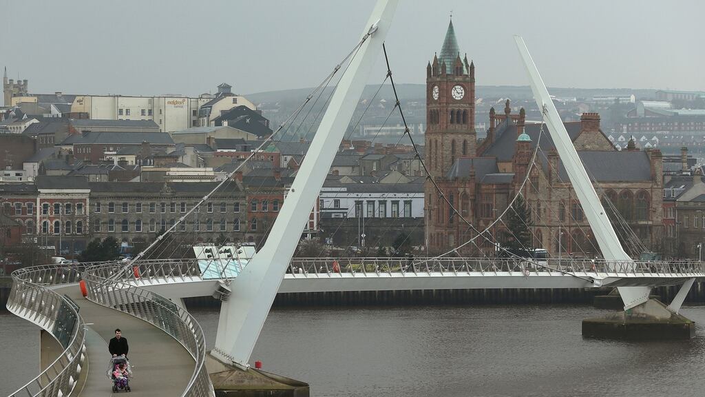 Derry’s peace bridge: The city has now lost the right to co-host the 2023 European Capital of Culture because of Brexit. Photograph: Brian Lawless/PA Wire