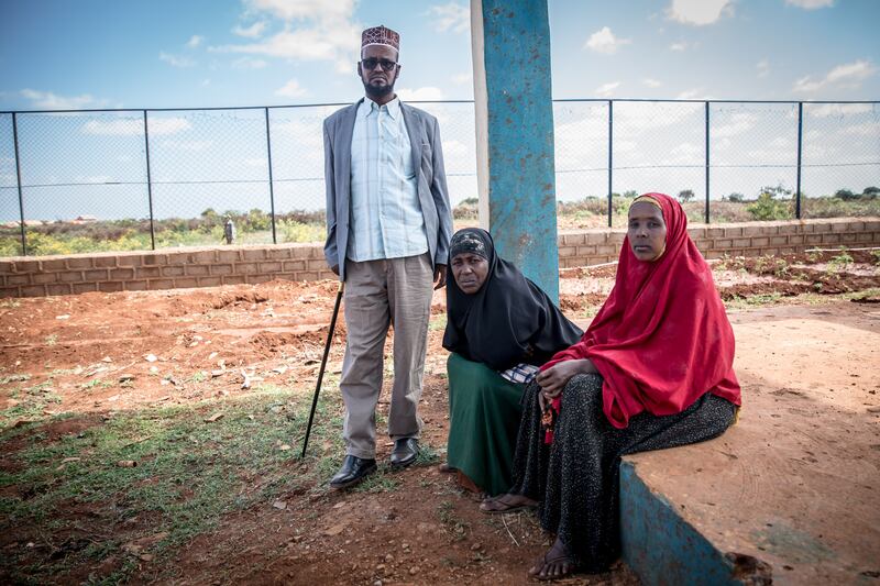 Noor Sharif and Kaltuma Aden are members of the water committee in the Wadajir 4 displaced persons camp, in Baidoa, Somalia. Photograph: Sally Hayden