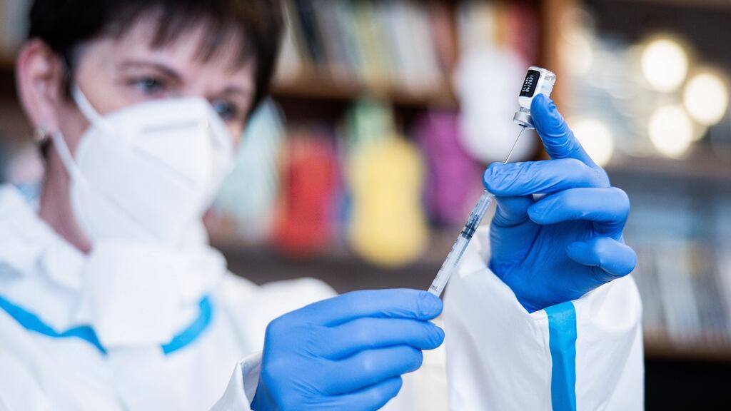 Pfizer’s Covid-19 vaccine is only slightly less effective against the South African variant of the virus, a study in the US has found. Photograph: Akos Stiller/Bloomberg