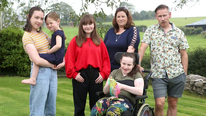 Lorraine and Carl Dempsey with their daughters, Freya, Hannah, Sadhbh and Rianna. Photograph: Joe O’Shaughnessy