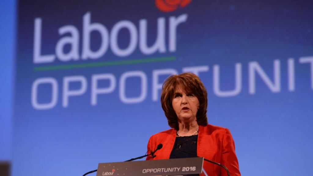 Tanaiste and Labour Party leader Joan Burton addresses her party’s conference at Killarney. Photograph: Cyril Byrne/The Irish Times