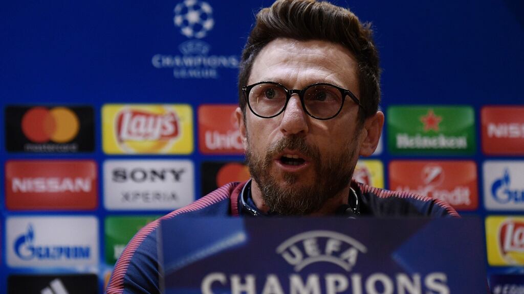 Roma’s coach Eusebio Di Francesco: “Sometimes, we lack that craft and guile you need to get better results.” Photograph: Filippo Monteforte/AFP/Getty Images