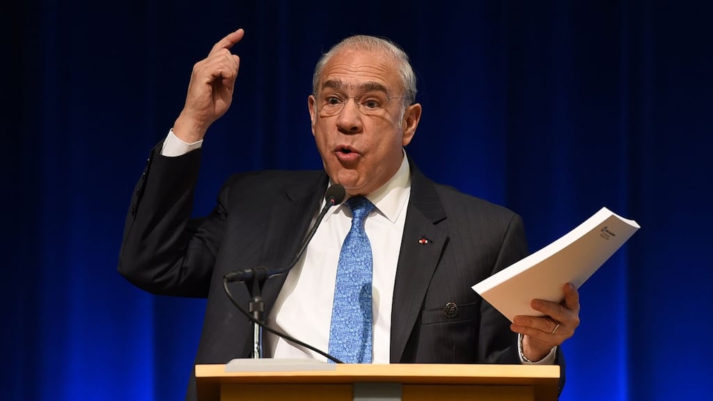 Angel Gurria, secretary general of the Organization for Economic Co-operation and Development (OECD): the OECD’s report suggests global FDI increased by 25 per cent to $1.7 trillion in 2015. Photograph: Molly Riley/AFP/Getty Images