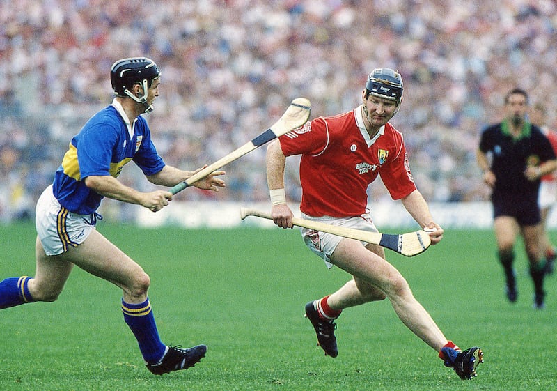 Cork's Kevin Hennessy keeps a firm hold of the sliotar in the 1991 Munster SHC final against Tipperary. Photograph: Alan Betson/Inpho