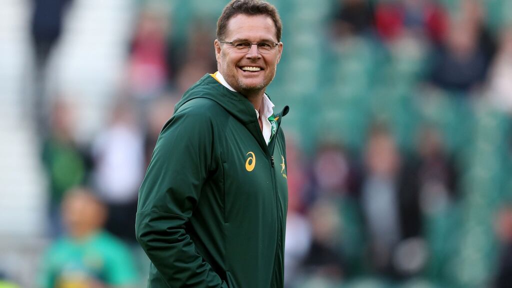 South Africa head coach Rassie Erasmus and his assistants will work with the country’s four Super Rugby franchises ahead of the World Cup. Photograph: Billy Stickland/Inpho