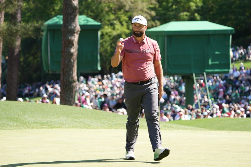 Jon Rahm during the final round of the Masters Tournament at Augusta National Golf Club earlier this month. Photograph: Doug Mills/The New York Times)