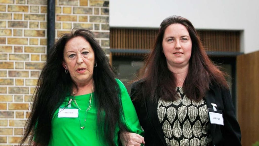 Helen Cruise and her daughter Aneka Cruise during a Medical Council fitness-to-practise inquiry on Consultant obstetrician and gynaecologist Dr Peter Van Geene at Kingram House, Dublin. Photograph: Collins