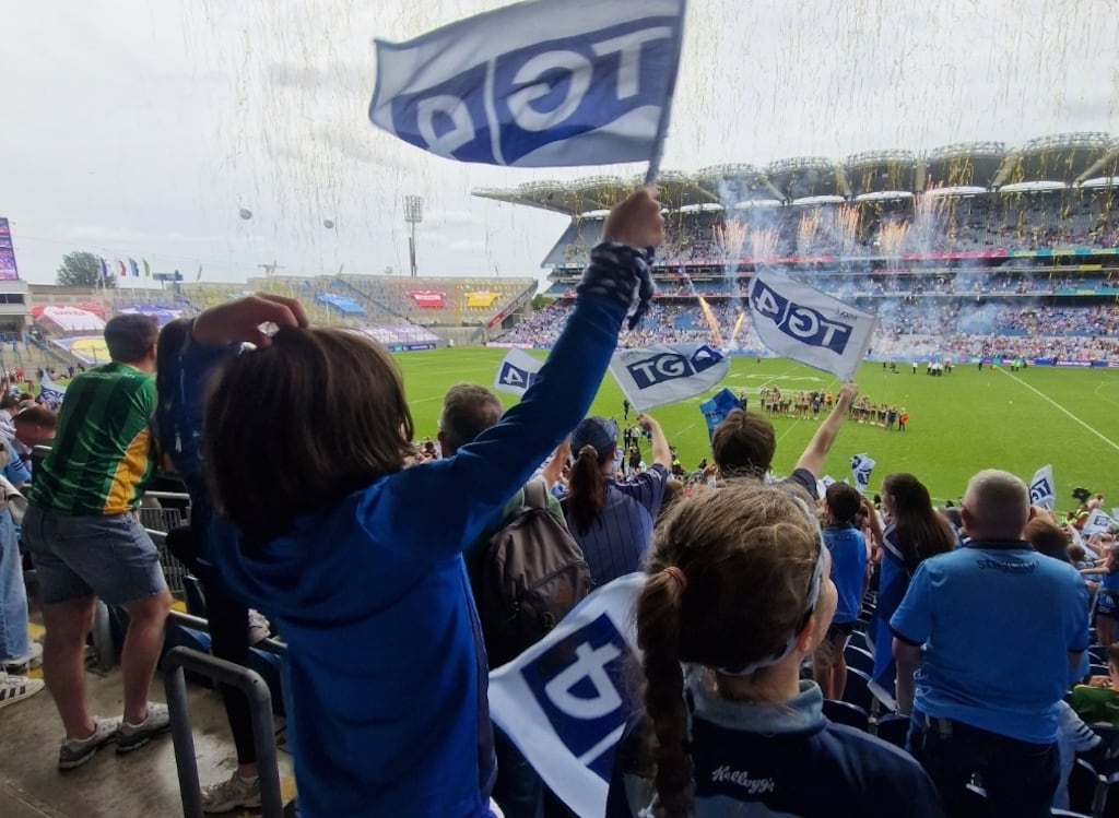 Gordon Manning's children revel in occasion during the All-Ireland women’s senior football final at Croke Park on Sunday.
