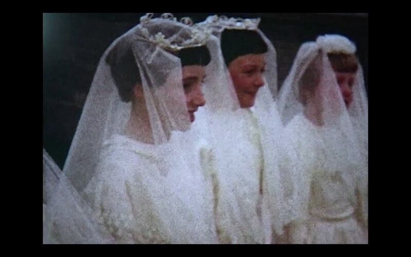 Irish girls on their First Communion day in a still from Sinead O'Shea's new film, Pray For Our Sinners