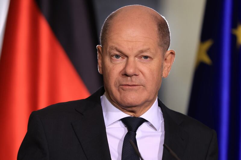Olaf Scholz, Germany's chancellor, says "the goal is a powerful, state-of-the-art, advanced Bundeswehr that reliably protects us”. Photograph: Krisztian Bocsi/Bloomberg
