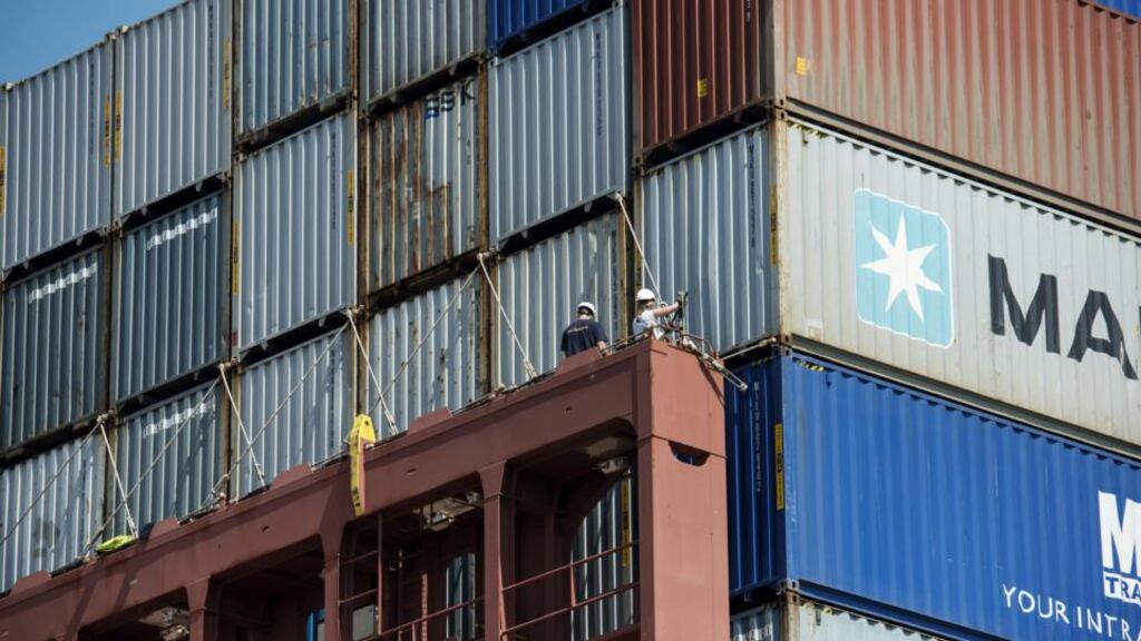 Ireland’s trade surplus narrowed by 8 per cent to €2.9 billion in October, according to the Central Statistics Office. Photo: Bloomberg