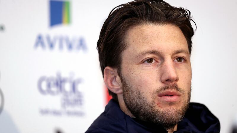 Ireland’s Harry Arter at a press conference ahead of the 2018 World Cup playoff against Denmark. Photo: Oisin Keniry/Inpho