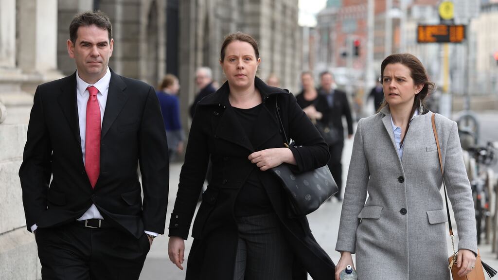 Sean Quinn’s children (from left) Sean Jnr, Aoife and Brenda at the Four Courts for the hearing of their long-running High Court action. File photograph: Collins Courts