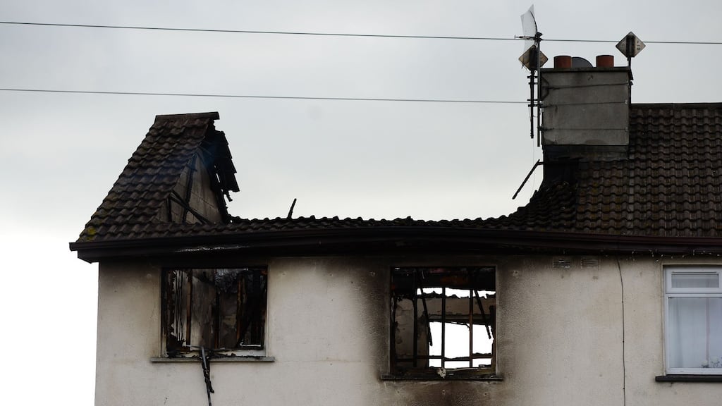 The scene of a house fire  in Monastery Grove Enniskerry in which a woman died and two children were injured. Photograph: Bryan O’Brien