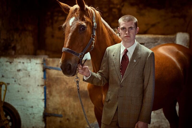 Paul Smith Collection: two-button wool check suit with deep turn-back cuff and wide silk tie. Photograph: James Mooney