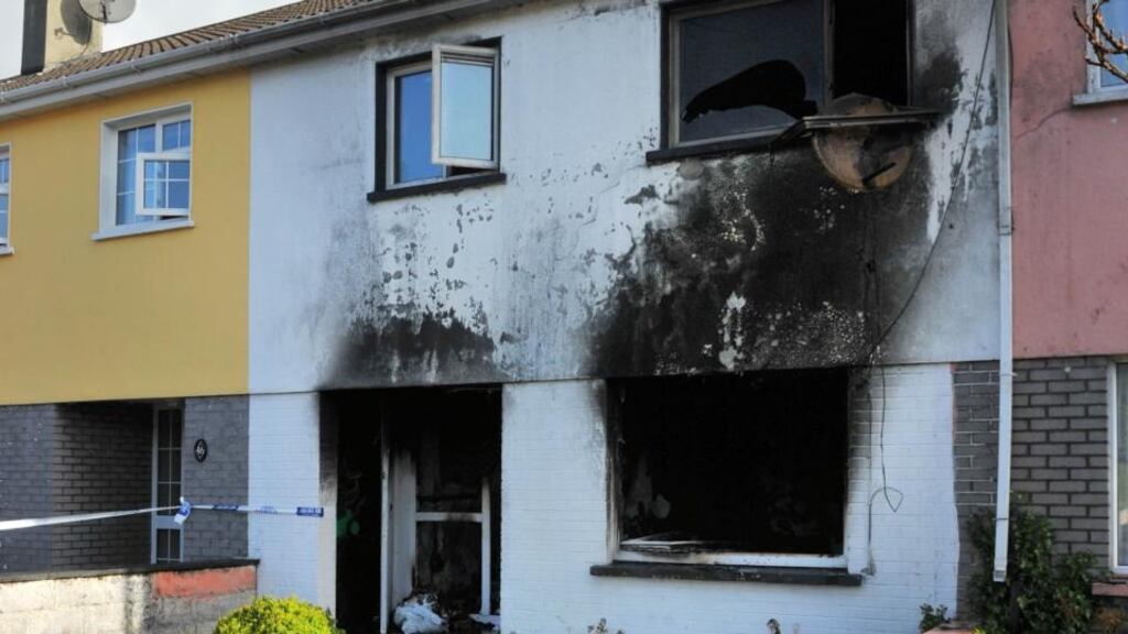 The scene of a fatal fire in St Colmans Park in Macroom, Co Cork in which two people died. Photograph: Daragh Mc Sweeney/Provision