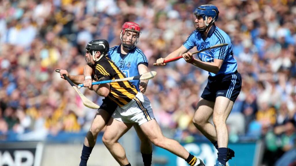 Paul Ryan (right, in action against Kilkenny) returns to the Dublin line-up and Tipperary will be wary of his ability if they infringe close to goal. Photograph: Inpho