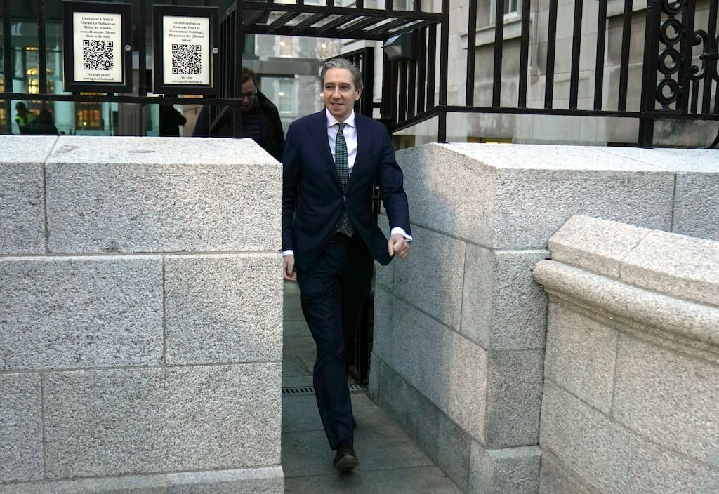 Tánaiste Simon Harris arriving for a Cabinet meeting at Government Buildings on Wednesday. Photograph: Brian Lawless/PA Wire