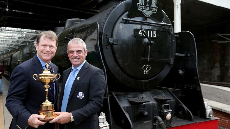 Ivan Binnons (left), of Rathleague, Co.Laois, and Joe Brophy, Stradbally, Co. Laois, working on a 1915 Amanco Stationary Engine, as preparations get underway for the opening of the National Ploughing Championships, at Ratheniska, Stradbally, Co. Laois. Photograph: Eric Luke
