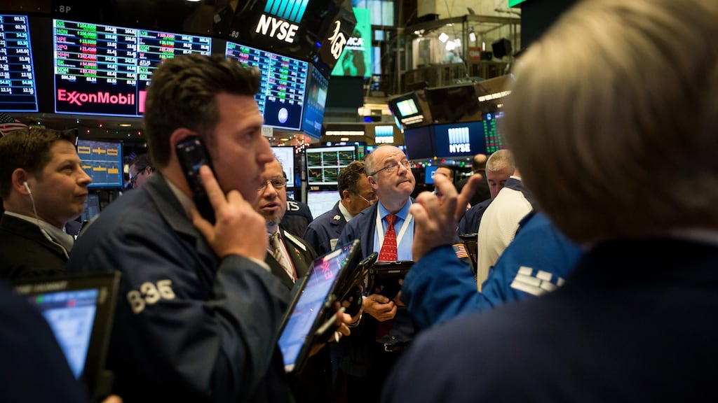 The New York Stock Exchange on Friday:  stocks fell and gold spiked higher with treasuries on a report Michael Flynn would say US president Donald Trump directed him to contact Russians. Photograph: Michael Nagle/Bloomberg