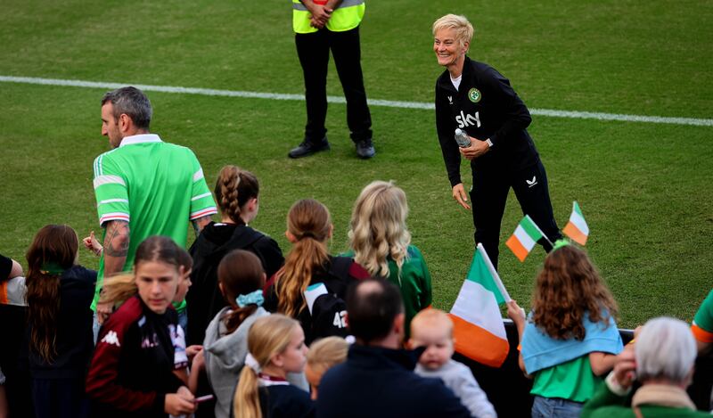 Coach Vera Pauw at the Republic of Ireland squad training and press conference at Meakin Park, Brisbane, Australia on July 12th, ahead of the Fifa Women’s World Cup. Photograph: Ryan Byrne/Inpho