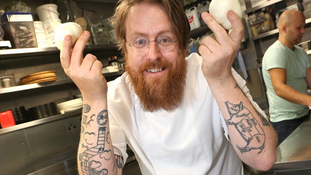 Happy to be opening during the Galway races . . . Chef JP McMahon in the kitchen at his Aniar Restaurant in Lower Dominick Street, Galway, on Monday. Photograph: Joe O’Shaughnessy