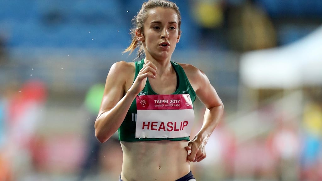 Shona Heaslip competes in the 5,000m Women’s Final at the World Student Games in Taipei, Taiwan. Photograph: Tommy Dickson/Inpho