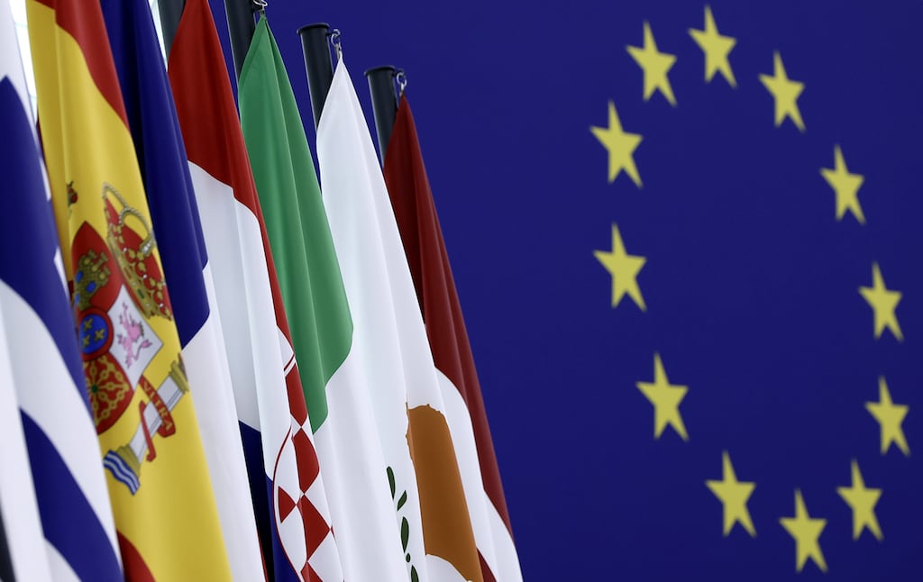 EU trade ministers meet today in Luxembourg to discuss the bloc's best response to President Donald Trump's tariffs. Photograph: Ronald Wittek / EPA