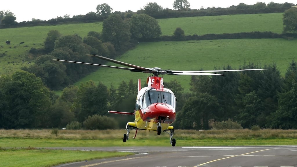 Ireland’s first-ever Charity Air Ambulance service touching down at Kerry Airport following its first flight from Wales. Photograph: Don MacMonagle/PA Wire